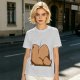 Olive Green T-Shirt With Capybara Rear View Graphic