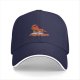 Black baseball cap with a relaxed cartoon pepper graphic and text