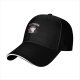 Black Baseball Cap With Disappointed Cat Graphic Print