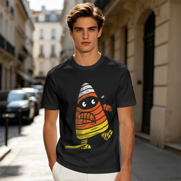 Olive T-Shirt with Mummy Candy Corn Halloween Graphic