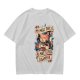 Olive t-shirt with a cat wizard making coffee disappear magic trick print