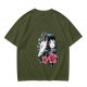 Olive T-shirt with Spirited Away Haku and Chihiro Anime Art Print