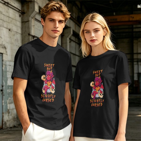 Sweet But Slightly Cursed Devil Girl Graphic T-Shirt