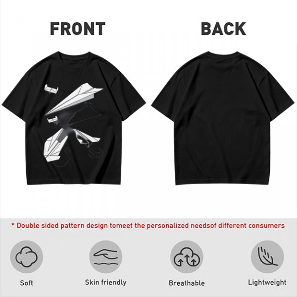 Olive T-Shirt with Paper Airplane Star Wars Inspired Print