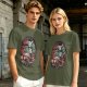 Halloween Monster Characters Driving Vintage Car Graphic T-Shirt