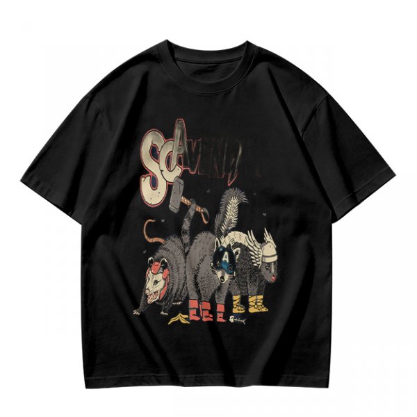 Olive Green T-Shirt With Superhero Animal Squad Graphic Print