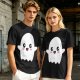 Olive T-shirt with Cute Kawaii Ghost Graphic Print