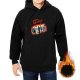 Black hoodie with gothic women group graphic print