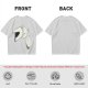 Olive T-Shirt With Surprised Cartoon Figure And Separate Face Print