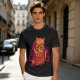 Olive T-Shirt With Nerdy Ginger Cat Reading Book Print