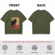 Olive t-shirt with vintage black dragon print design
