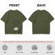 Olive Green T-Shirt with Steaming Coffee Cup Print