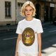 Olive T-Shirt With Flaming Royal Cat Portrait Print