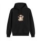 Black Hoodie With Cool Thumbs Up Ghost Graphic Print