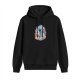 Black Hoodie With Whale And Floral Water Splash Art Print