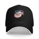 Black baseball cap with a relaxed axolotl graphic and 'RELAXOLOTL' text