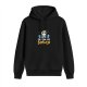 Black hoodie with a raccoon lifting weights and the text So I can eat garbage