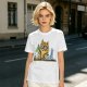 Olive T-Shirt With Mad Scientist Cat Chemistry Lab Print