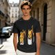 Olive T-shirt with cute sushi cat graphic print