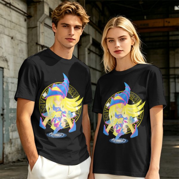 Olive T-Shirt with Dark Magician Girl Anime Graphic Print