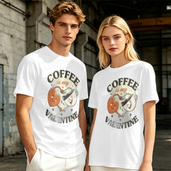 Coffee Is My Valentine Graphic T-Shirt For Coffee Lovers