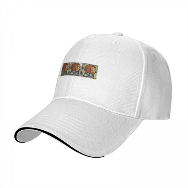 Black baseball cap with three panel monkey character print