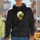 Black Hoodie With Fantasy Monster And Small Figure Under Full Moon Art