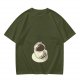 Olive T-Shirt With Hot Cocoa Cup And Marshmallows Graphic Print