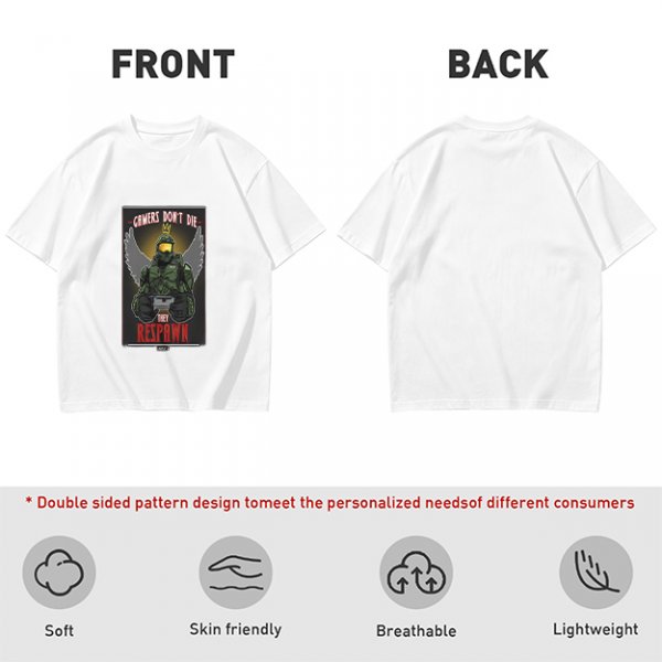 Gamers Don't Die They Respawn Graphic T-Shirt