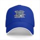 Black baseball cap with retro 90s media graphic print