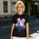 Olive T-Shirt with Sakura Flower and Whimsical Forest Creature Print