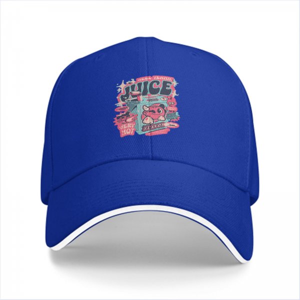 Black Baseball Cap With Retro Juice Box Graphic Print