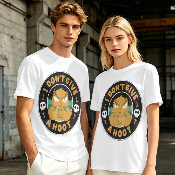 Owl giving middle finger funny graphic olive green t-shirt