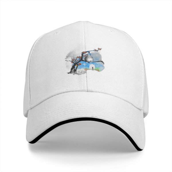 Black Baseball Cap With Whimsical Night Tree And Sheep Art Print