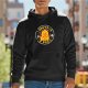 Black hoodie with 'I Don't Give A Duck' graphic and cartoon duck design