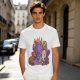 Olive T-Shirt with Cute Sleeping Purple Dragon and Treasure Artwork
