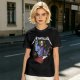 Olive T-Shirt With Skeletor Rock Guitarist Graphic Print