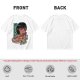 Olive anime graphic t-shirt with girl eating ramen and Japanese text