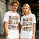 Olive T-Shirt with 9 Grid Cute Cat Illustrations Print