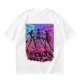 Olive T-Shirt With Neon Cyberpunk Warrior Women Graphic