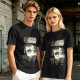 Olive T-Shirt With Cat Body Language Illustrations
