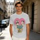 Olive Graphic T-Shirt with Raccoon and Opossum Trash Love Design