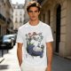 Olive green t-shirt with My Neighbor Totoro forest scene print