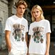 Olive t-shirt with Side Quest fantasy adventure graphic print