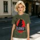 Olive T-Shirt With Black Cat Rawr Dinosaur Parody Graphic