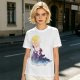 Olive T-Shirt with Watercolor Witch and Moon Art Print