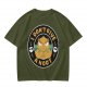 Owl giving middle finger funny graphic olive green t-shirt