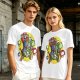 Olive T-shirt with Block Style Mario Riding Yoshi and Mushroom Graphics