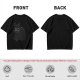 Oversized Olive T-Shirt With Black Cat Graphic Print