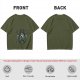 Olive Green T-Shirt with Octopus Skull Pirate Art Print